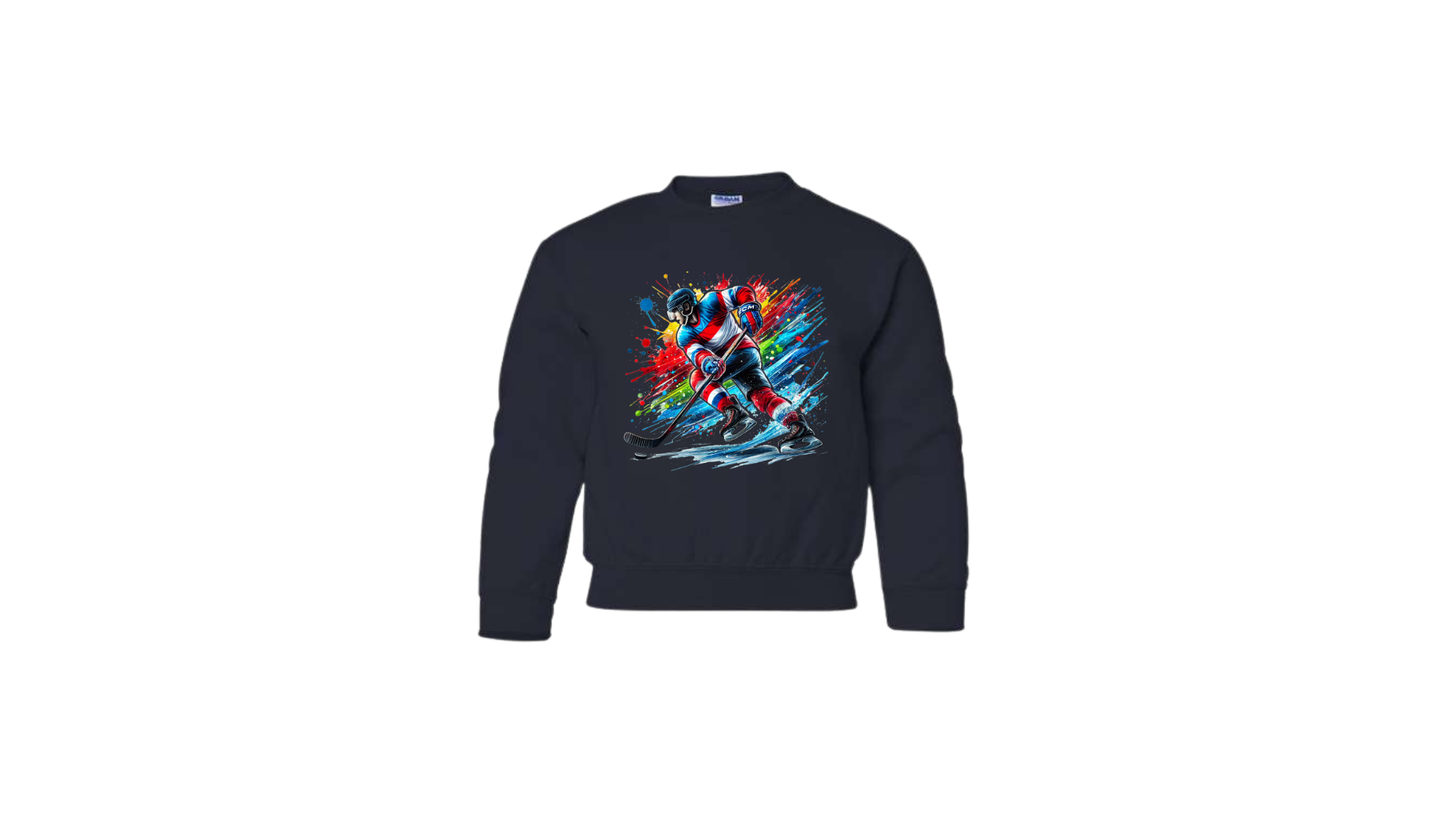 Crewneck enfant joueur hockey