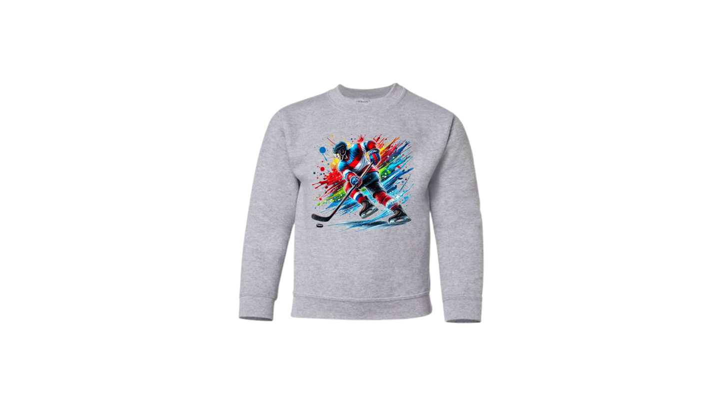 Crewneck enfant joueur hockey